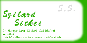 szilard sitkei business card